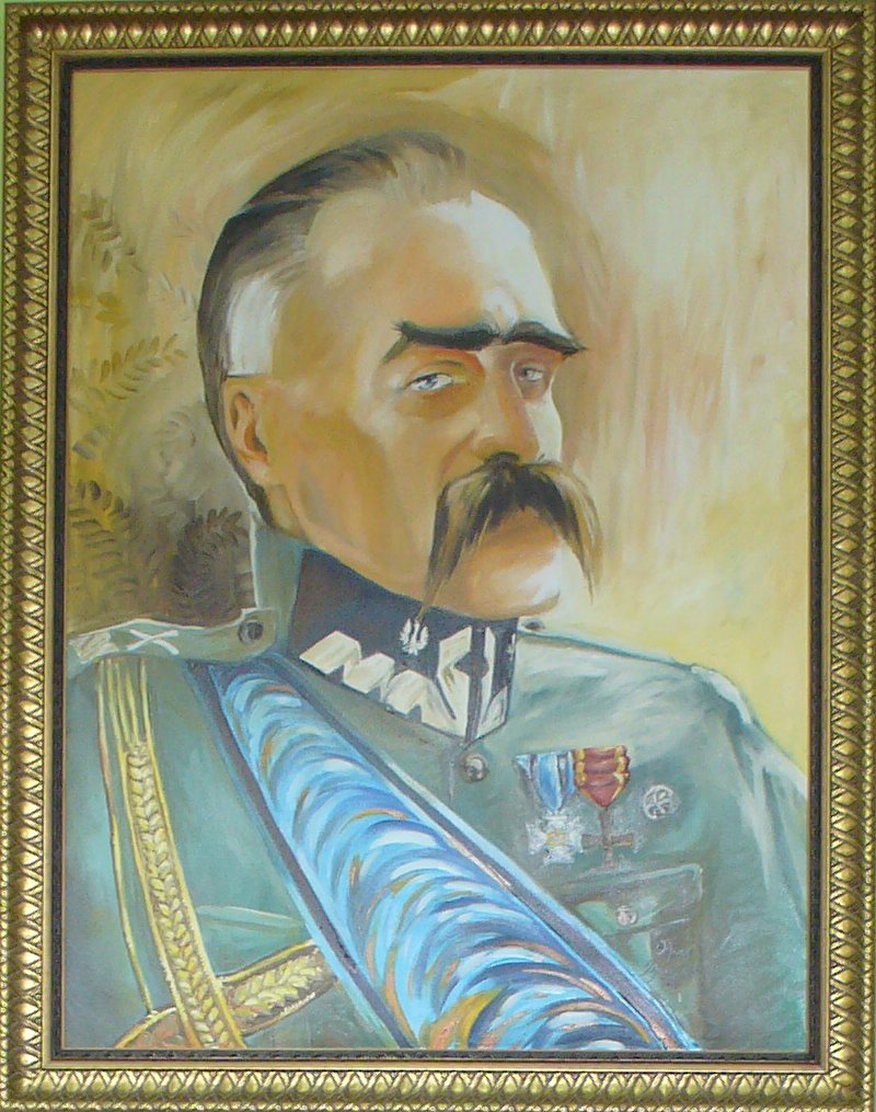 Portret patrona szkoy - Marszaka Jzefa Pisudskiego, autorstwa pani Anny Ignaczak